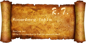 Rosenberg Tekla névjegykártya
